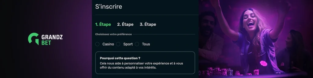 s'incrire sur grandzbet casino en ligne